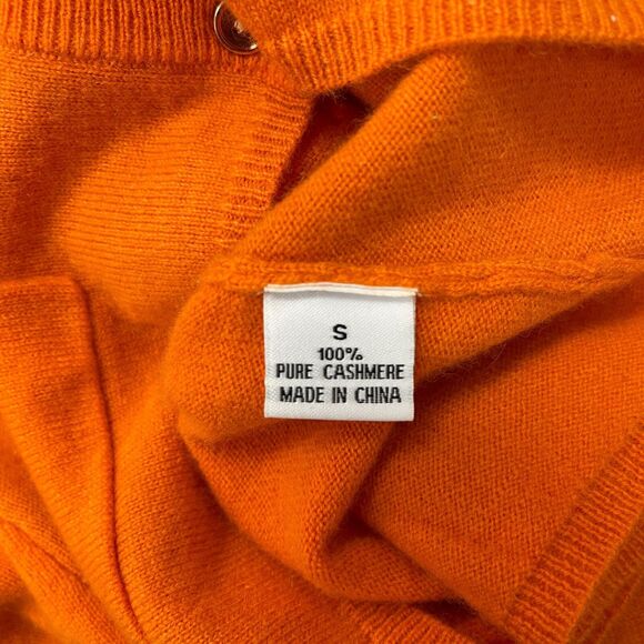 Kings of Cole Women's Cardigan Sweater Small Orange 100% Pure Cashmere - Picture 8 of 9